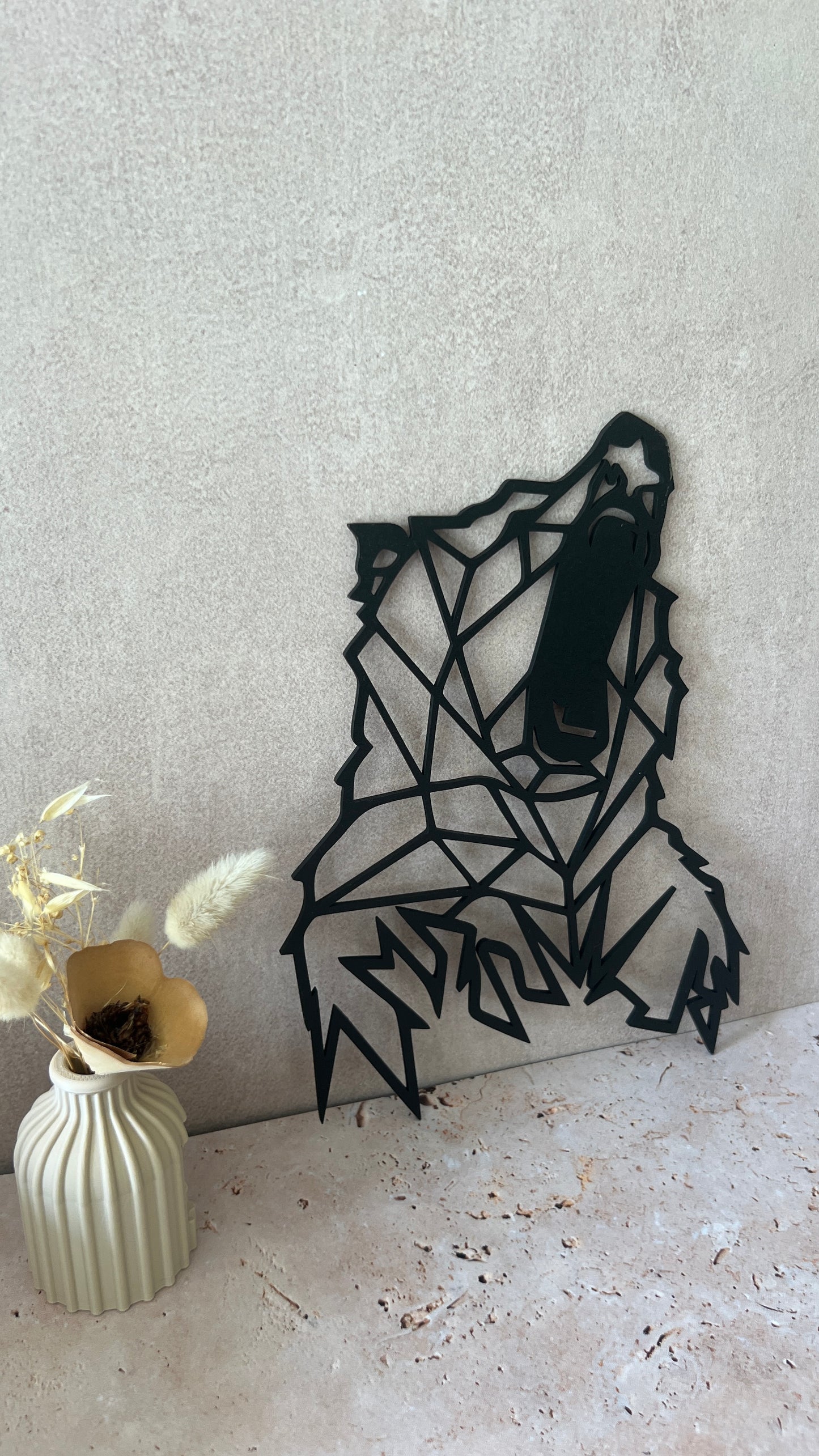 Ours géométrique, origami, mural