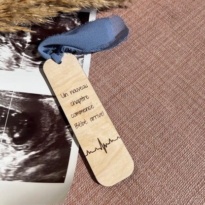 Marque-pages en bois personnalisé – Annonce grossesse originale , Cadeau futur papa, mamie, papi