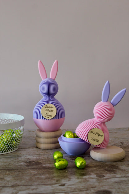 Lapin de Pâques personnalisé prénom– Boîte surprise réutilisable