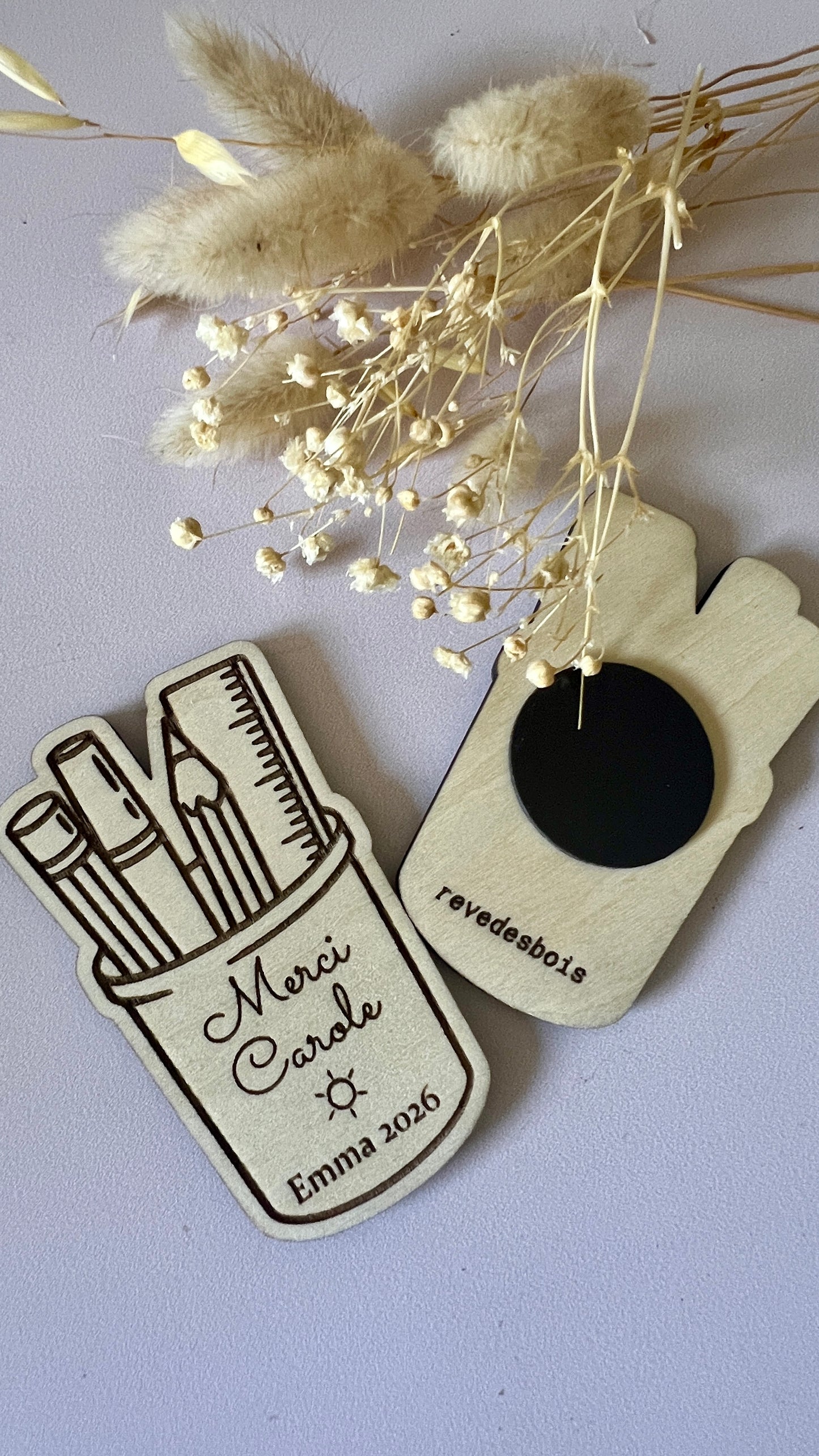 Magnet Pot à crayons personnalisé , Cadeau maîtresse fin d'année