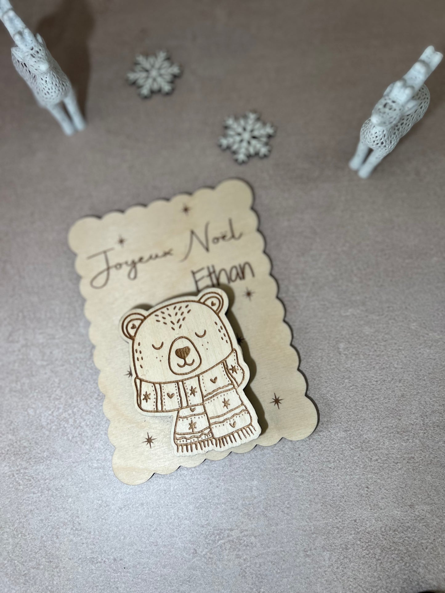 Carte cadeau en bois- carte de voeux