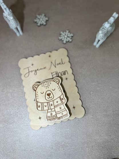 Carte cadeau en bois- carte de voeux