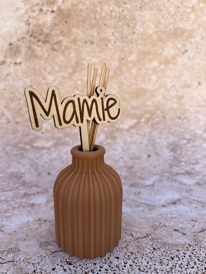 Diffuseur huile essentielle personnalisé – Cadeau maman mamie tata marraine – Fête des mères – Vase gravé – Idée cadeau femme