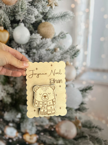 Carte cadeau en bois- carte de voeux