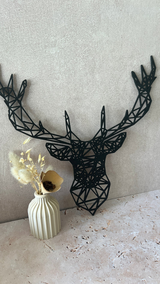 Cerf mural origami noir