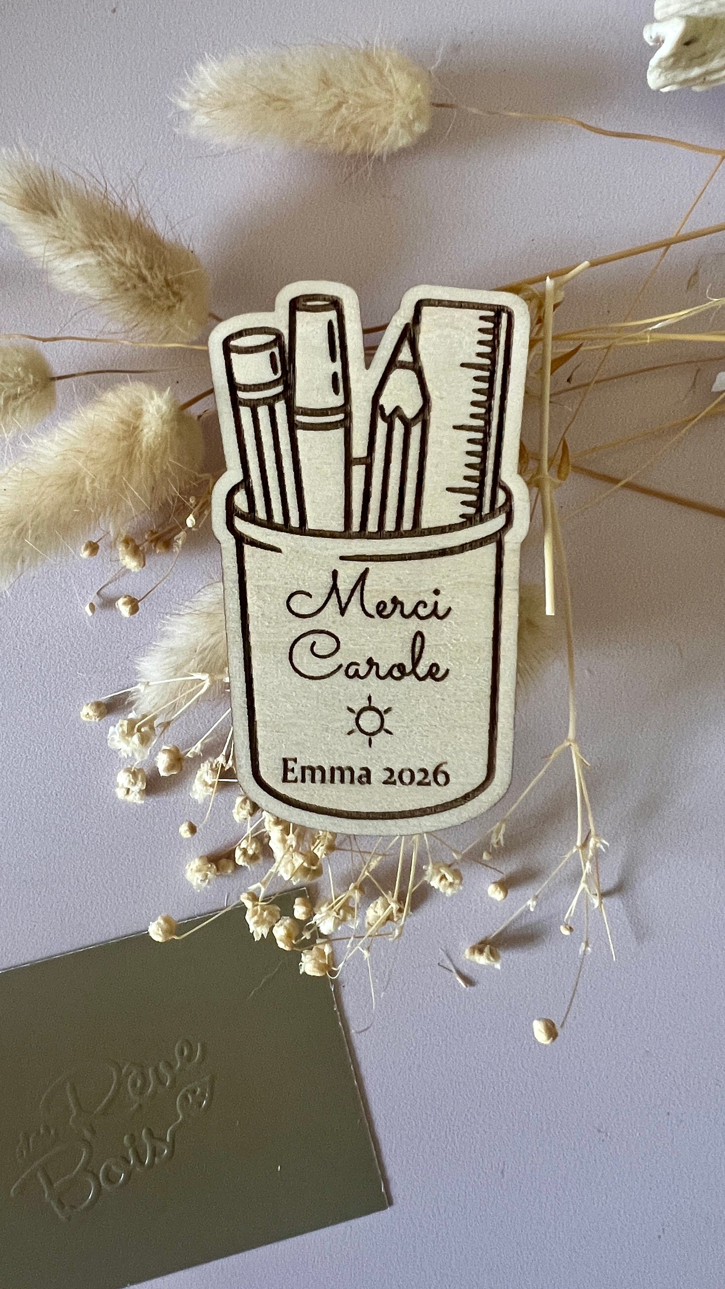 Magnet Pot à crayons personnalisé , Cadeau maîtresse fin d'année