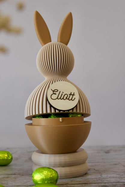 Lapin de Pâques personnalisé prénom– Boîte surprise réutilisable