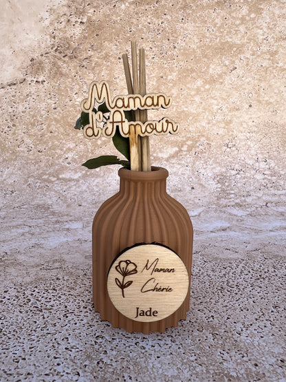 Diffuseur huile essentielle personnalisé – Cadeau maman mamie tata marraine – Fête des mères – Vase gravé – Idée cadeau femme