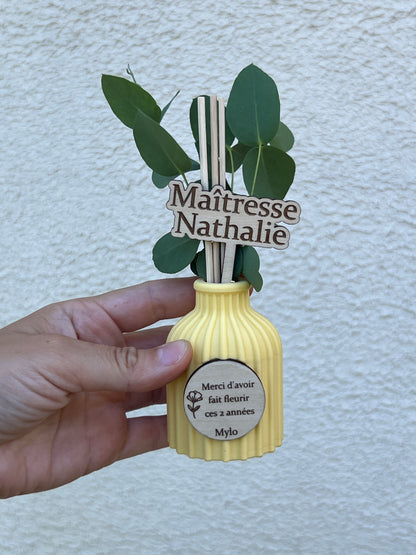 Diffuseur huile essentielle personnalisé – Cadeau maman mamie tata marraine – Fête des mères – Vase gravé – Idée cadeau femme