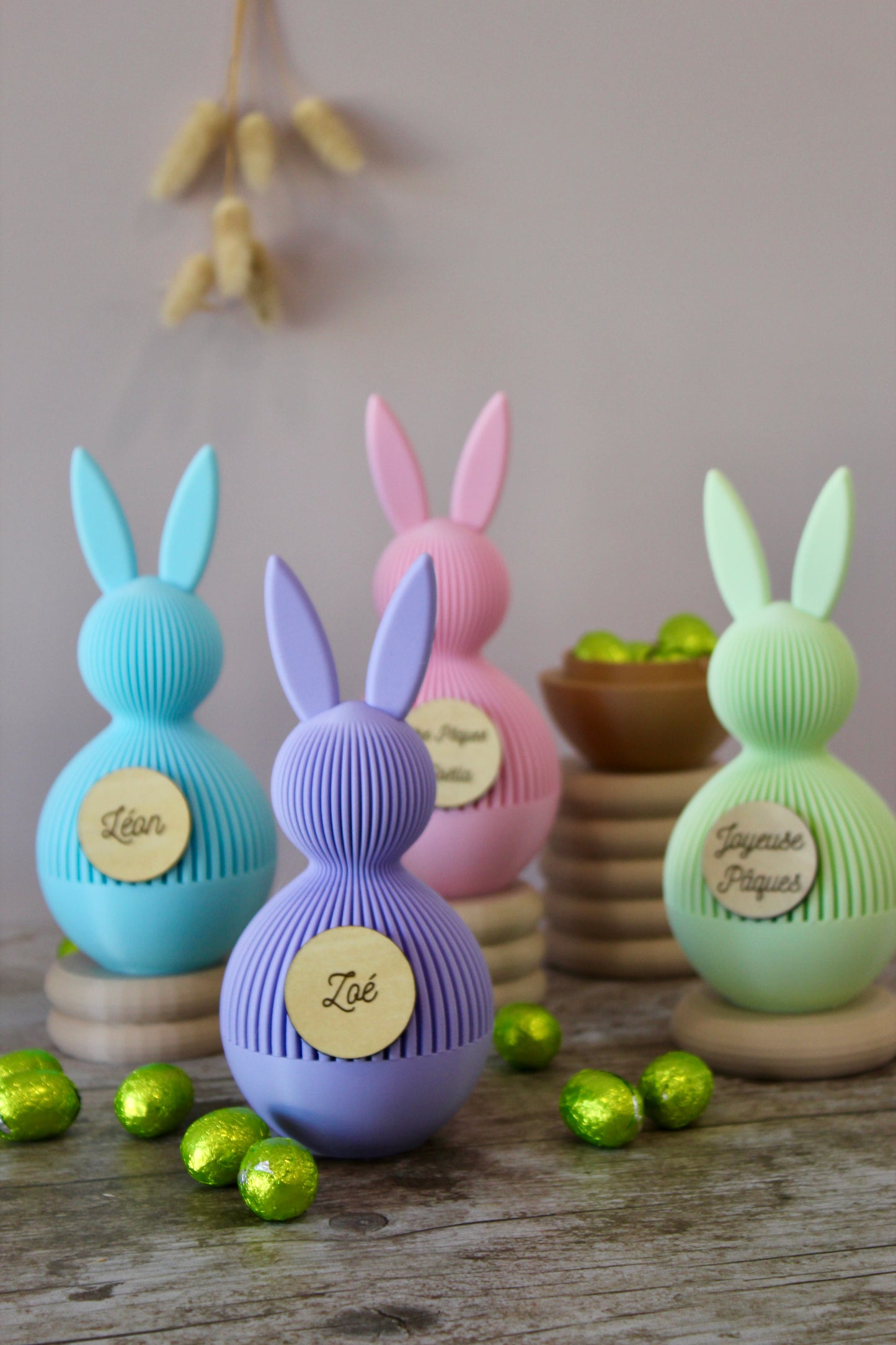 Lapin de Pâques personnalisé prénom– Boîte surprise réutilisable