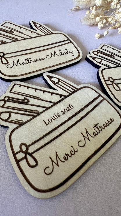 Magnet Trousse personnalisé — Cadeau maîtresse & ATSEM fin d'année
