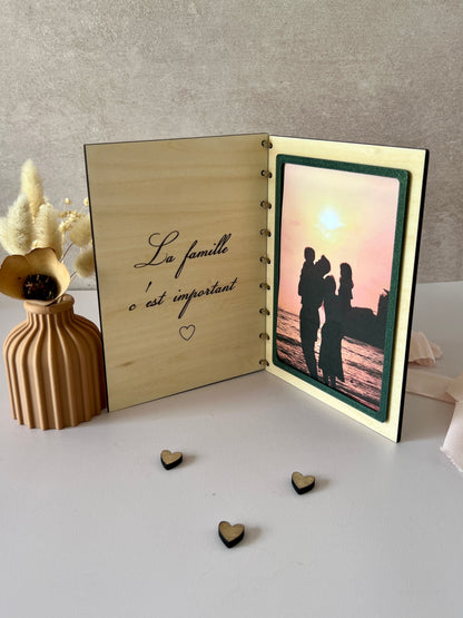 Cadre photo personnalisé en bois