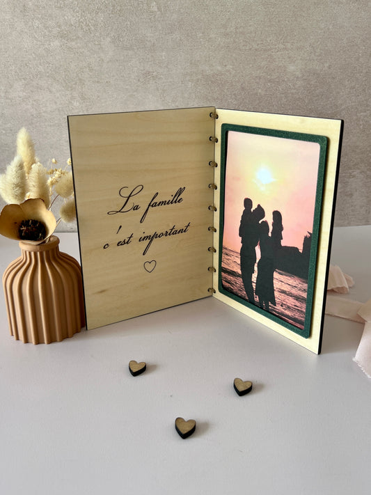 Cadre photo personnalisé en bois