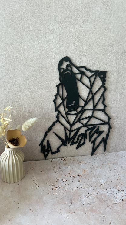 Ours géométrique, origami, mural