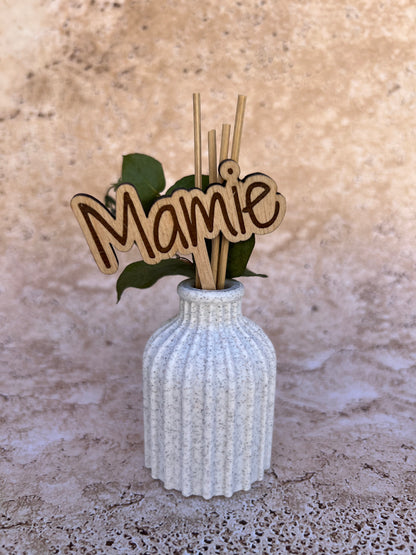 Diffuseur huile essentielle personnalisé – Cadeau maman mamie tata marraine – Fête des mères – Vase gravé – Idée cadeau femme