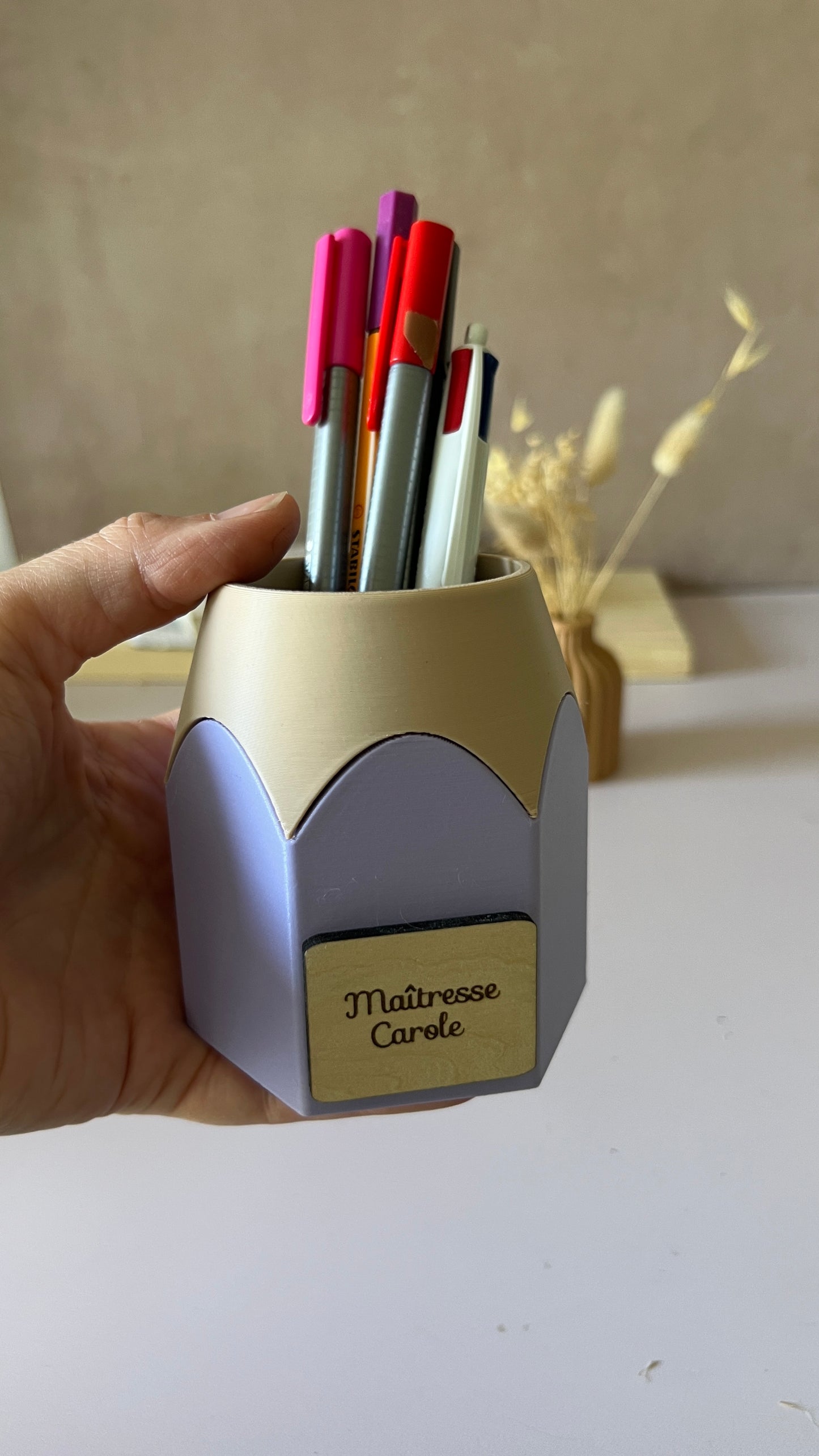 Pot à crayons personnalisé , Cadeau maîtresse maître fin d'année