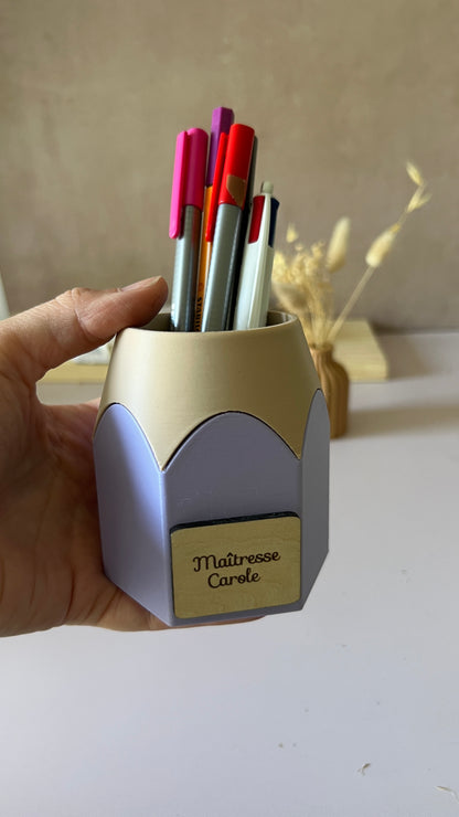 Pot à crayons personnalisé , Cadeau maîtresse maître fin d'année