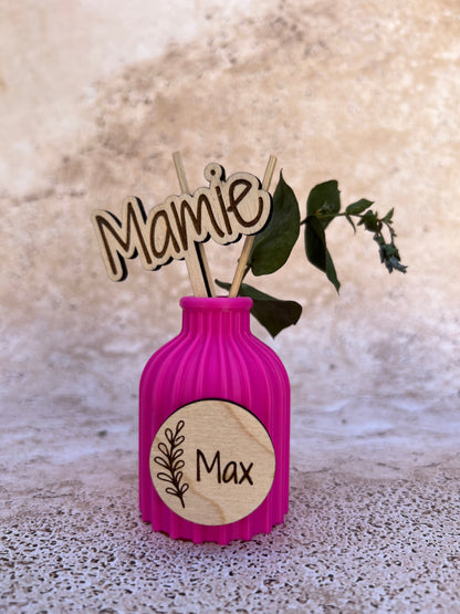 Diffuseur huile essentielle personnalisé – Cadeau maman mamie tata marraine – Fête des mères – Vase gravé – Idée cadeau femme