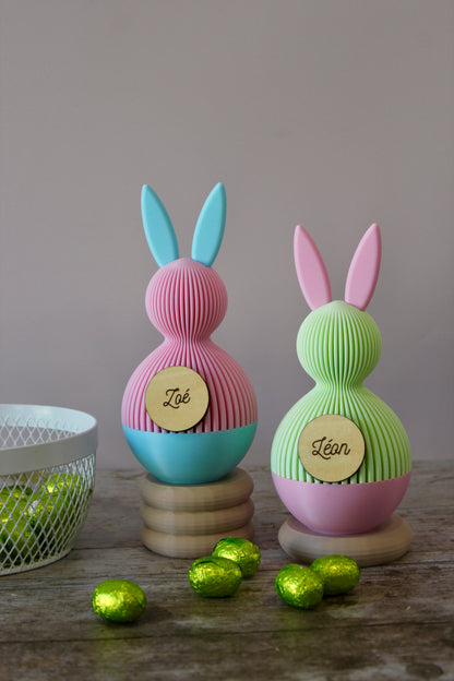 Lapin de Pâques personnalisé prénom– Boîte surprise réutilisable