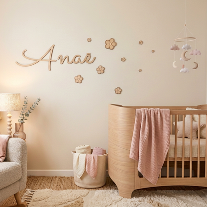Ensemble de marguerites en bois, décoration murale chambre enfant