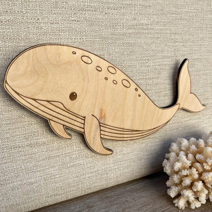 Décoration Murale Baleine en Bois – Personnalisable