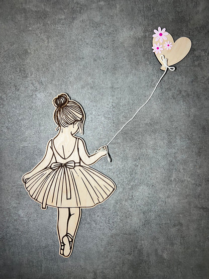 Décoration murale bois chambre enfant - danseuse