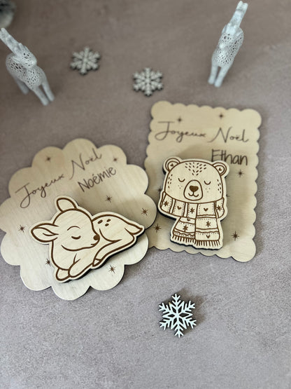 Carte cadeau en bois- carte de voeux