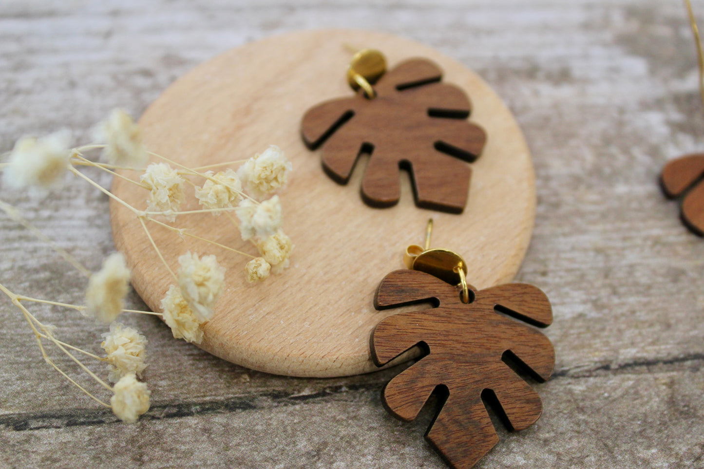 Boucles feuille tropicale