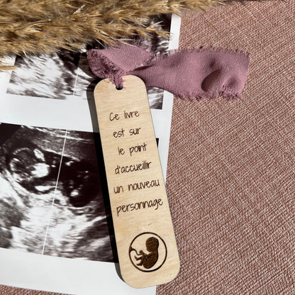 Marque-pages en bois personnalisé – Annonce grossesse originale , Cadeau futur papa, mamie, papi