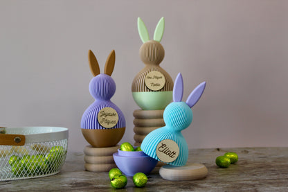 Lapin de Pâques personnalisé prénom– Boîte surprise réutilisable