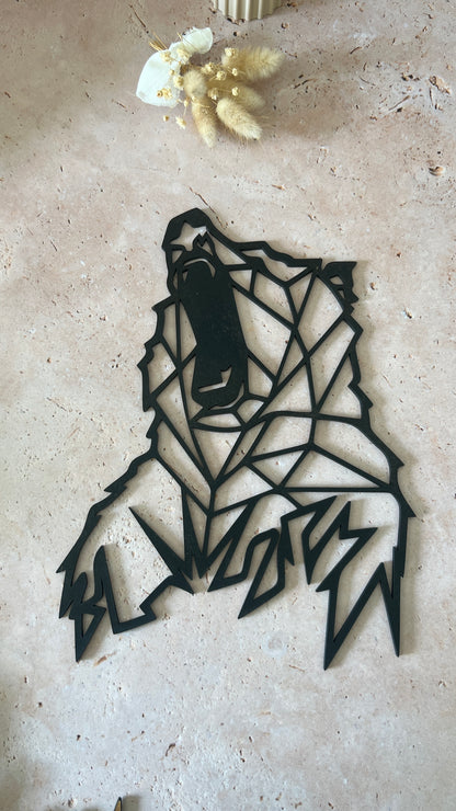 Ours géométrique, origami, mural