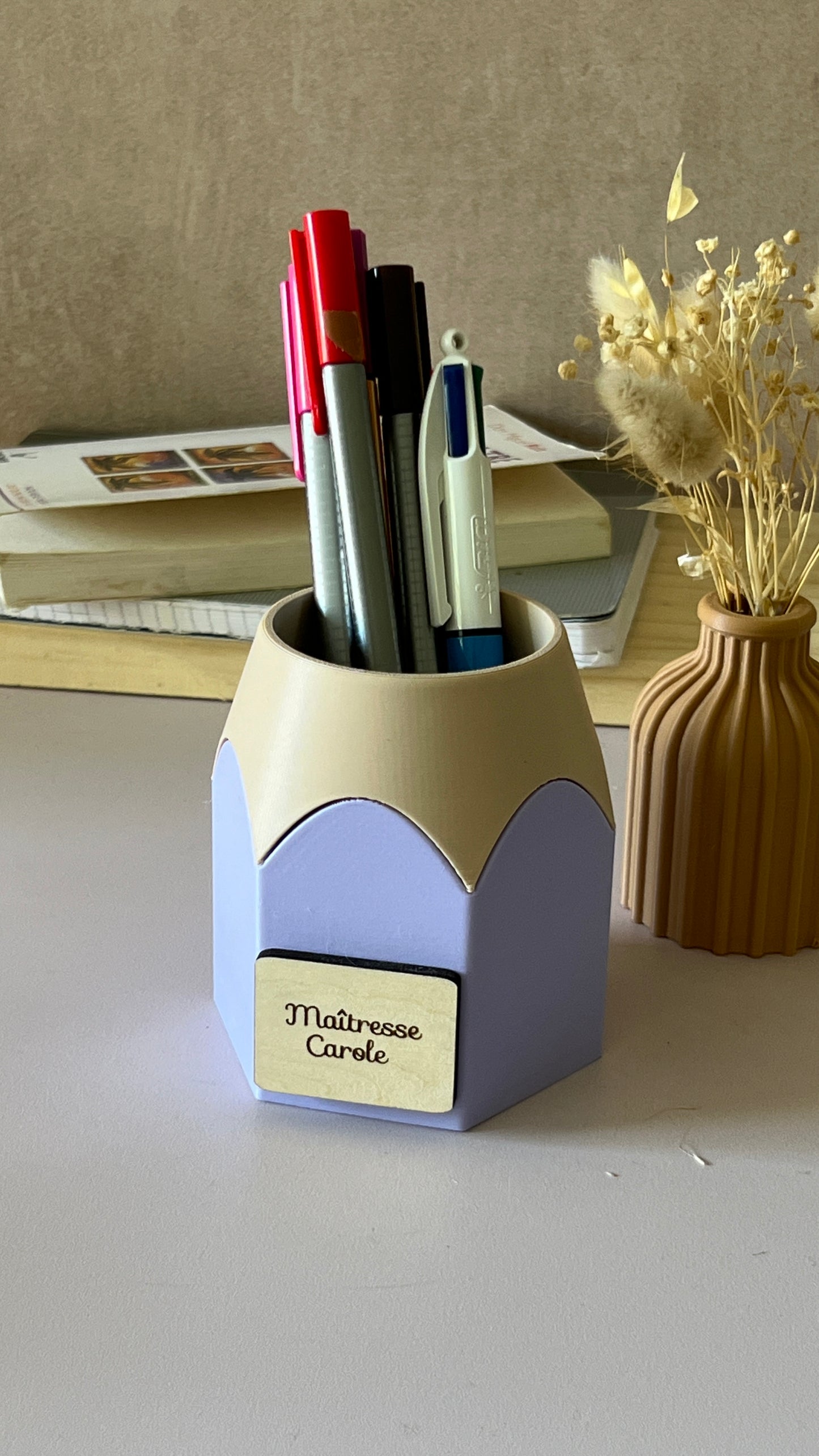 Pot à crayons personnalisé , Cadeau maîtresse maître fin d'année
