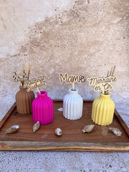 Diffuseur huile essentielle personnalisé – Cadeau maman mamie tata marraine – Fête des mères – Vase gravé – Idée cadeau femme