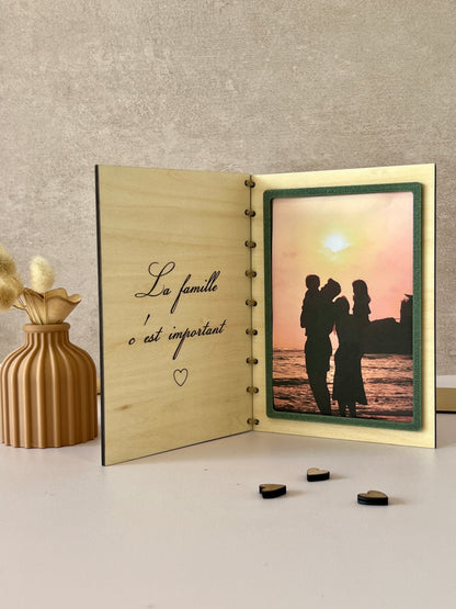 Cadre photo personnalisé en bois