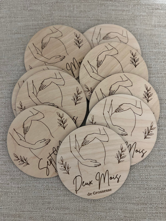 Cartes étapes rondes Grossesse