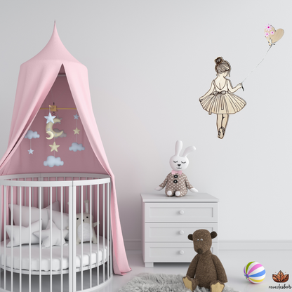Décoration murale bois chambre enfant - danseuse