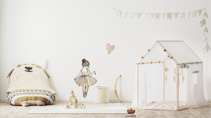 Décoration murale bois chambre enfant - danseuse