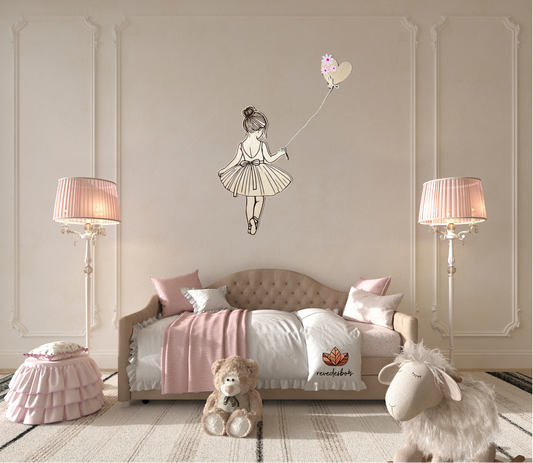 Décoration murale bois chambre enfant - danseuse