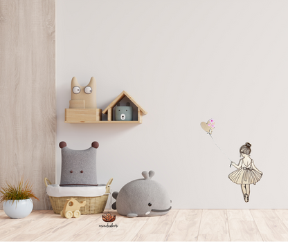 Décoration murale bois chambre enfant - danseuse