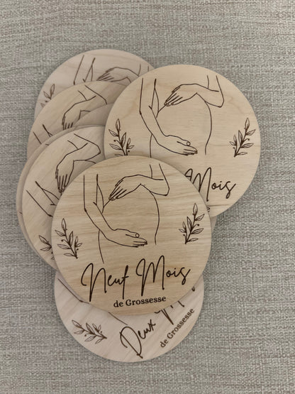 Cartes étapes rondes Grossesse