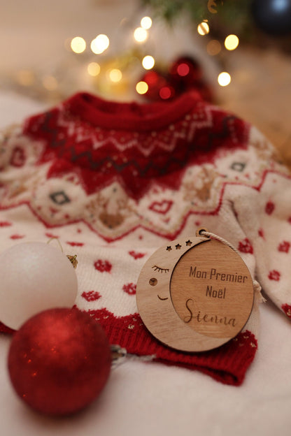 Boule de Noël en bois personnalisé - mon premier Noël