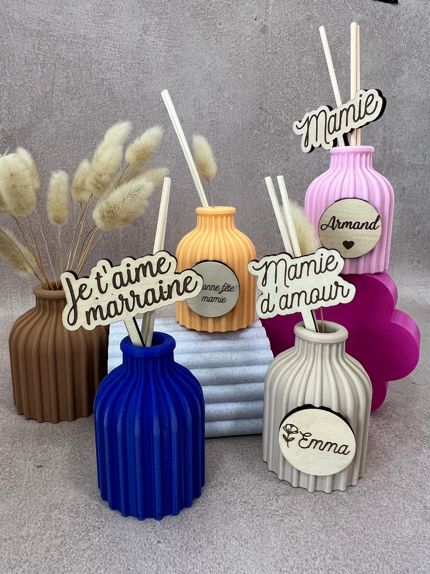 Diffuseur huile essentielle personnalisé – Cadeau maman mamie tata marraine – Fête des mères – Vase gravé – Idée cadeau femme