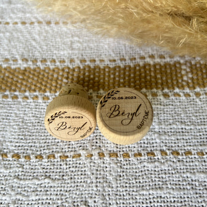 Bouchon de vin bois personnalisé,cadeau invités modèle lière