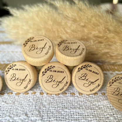 Bouchon de vin bois personnalisé,cadeau invités modèle lière