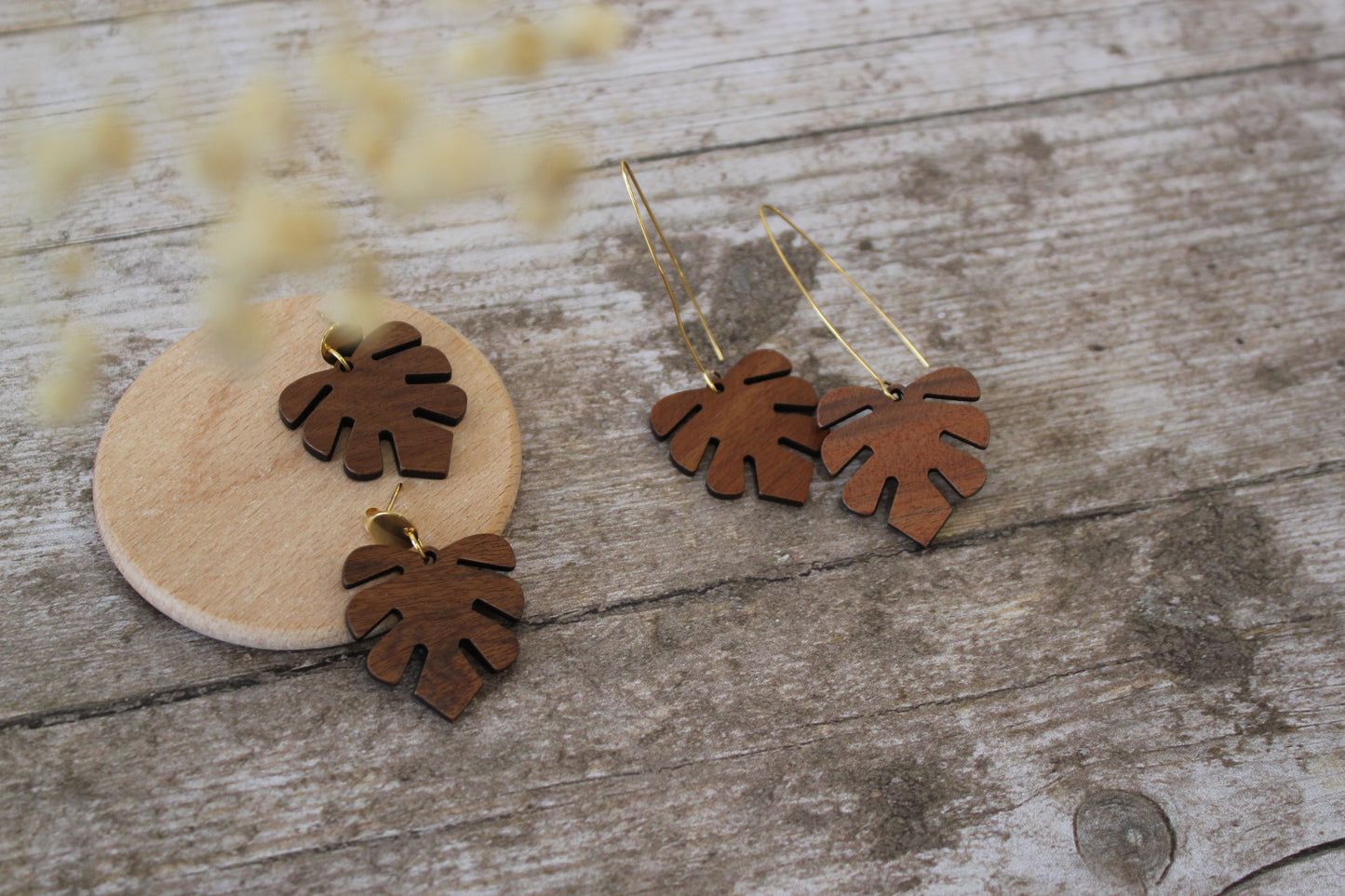 Boucles feuille tropicale