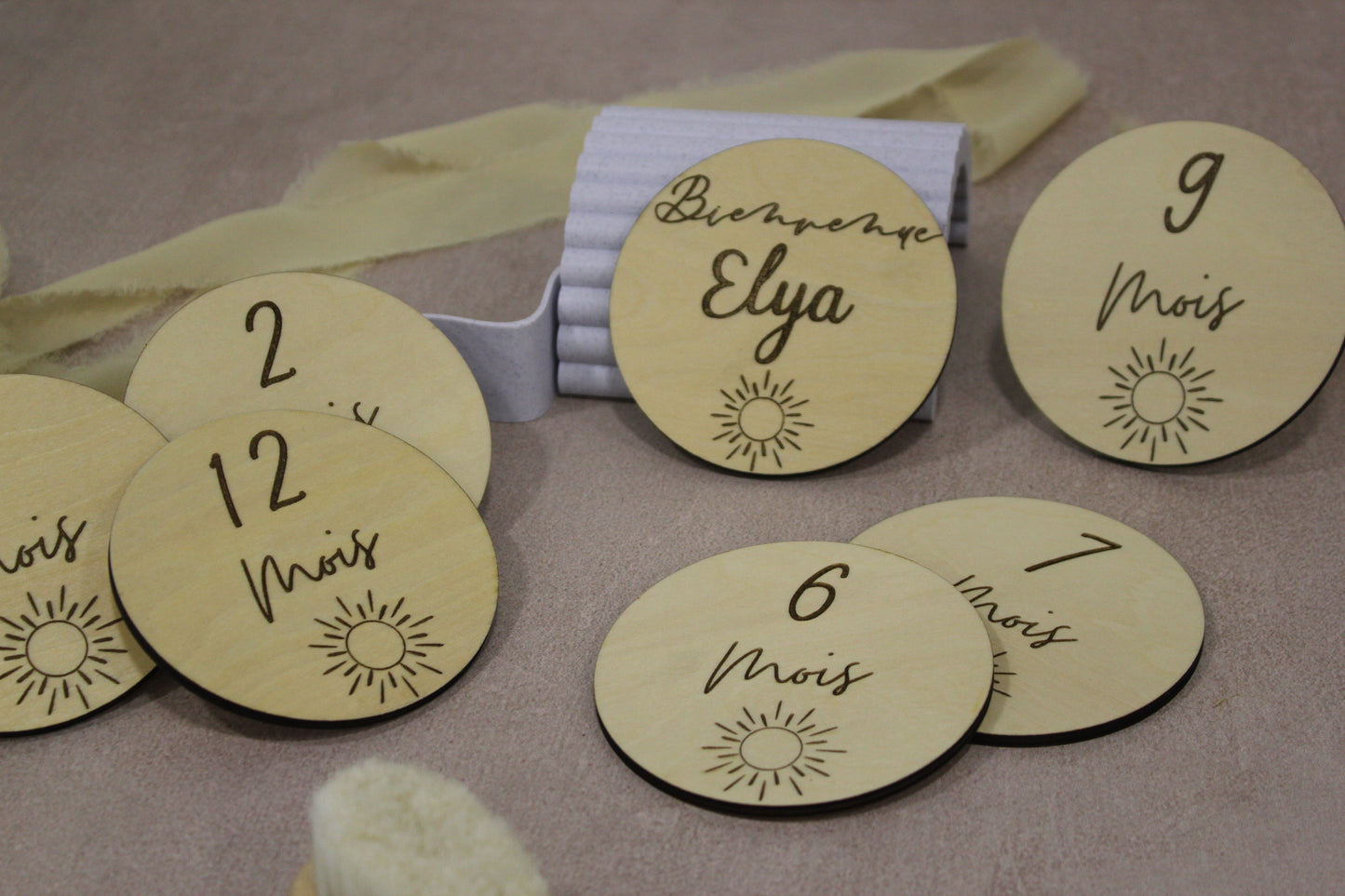 Cartes étapes rondes bébé soleil