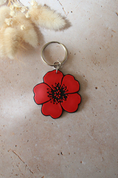 Porté clé coquelicot