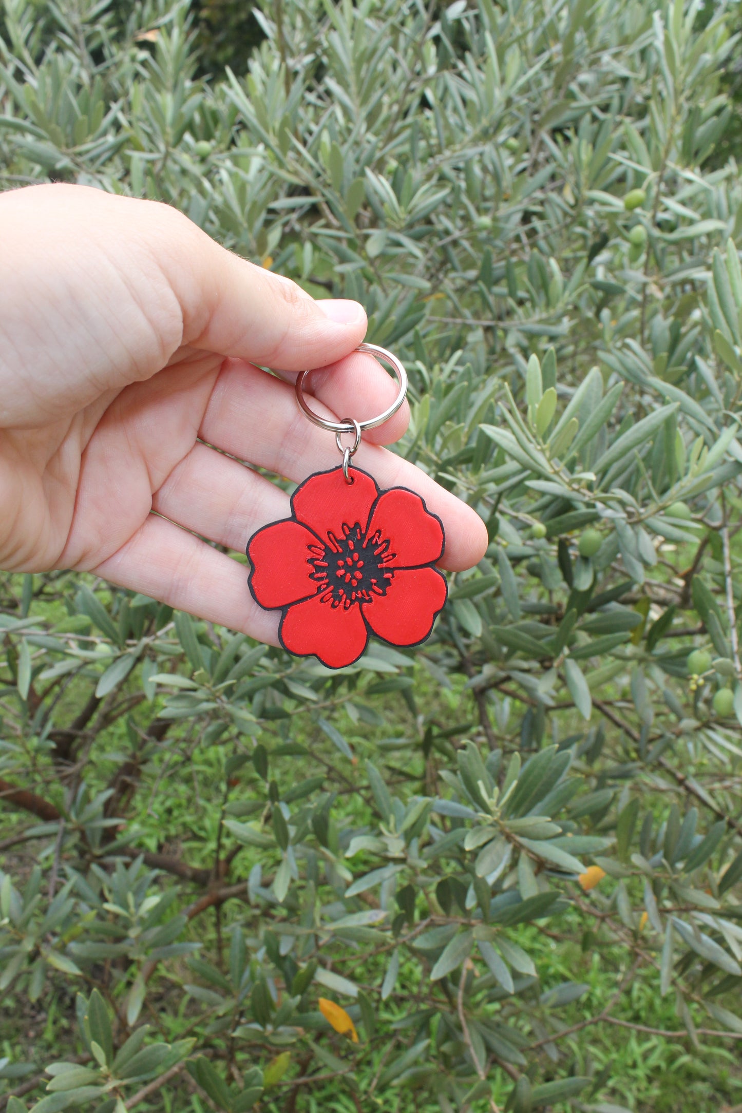 Porté clé coquelicot