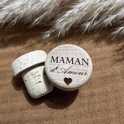 Bouchons en Bois et Liège Personnalisables pour Évènements - Cadeau Unique pour Mariages Anniversaires Baptêmes fête des pères parrain papi