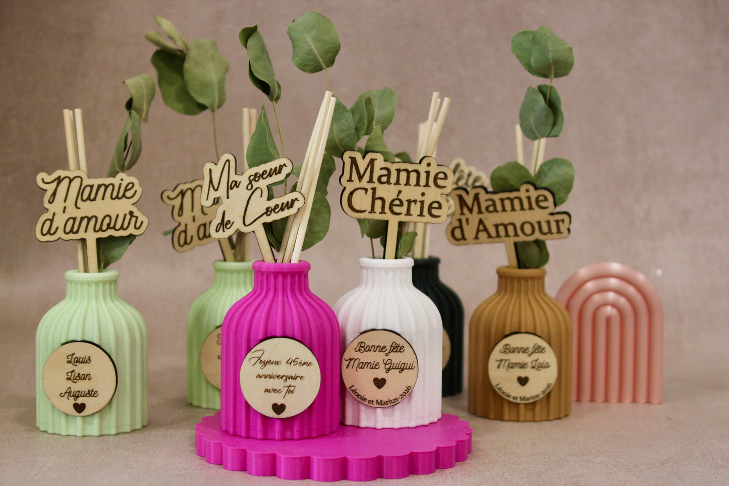 Diffuseur huile essentielle personnalisé – Cadeau maman mamie tata marraine – Fête des mères – Vase gravé – Idée cadeau femme
